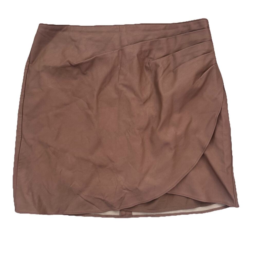 Abercrombie & Fitch Mocha Vegan Leather Skirt M Womens Capsule Classic